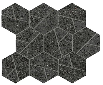 Мозаика Boost Stone Tarmac Mosaico Hex 25x28.5
